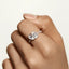 Alexis | Sleek Emerald & Pear Cut Pavé Ring
