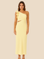 Amelie | Women’s Yellow One-Shoulder Maxi Dress with Cutouts