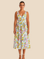 Princess | Women’s Floral Midi Dress with V-Neckline