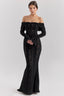 Alissa | Women’s Bell-Sleeve Ivory Lace Off-Shoulder Maxi Dress