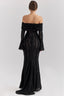 Alissa | Women’s Bell-Sleeve Ivory Lace Off-Shoulder Maxi Dress