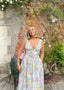 Princess | Women’s Floral Midi Dress with V-Neckline