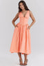 Princess | Women’s Floral Midi Dress with V-Neckline