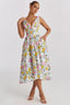 Princess | Women’s Floral Midi Dress with V-Neckline