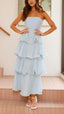Marimar | Women’s Strapless Tiered Dress with Elegant Layers