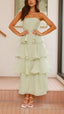 Marimar | Women’s Strapless Tiered Dress with Elegant Layers