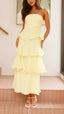 Marimar | Women’s Strapless Tiered Dress with Elegant Layers